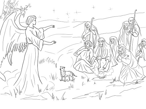 Anjel s pastiermi obrázok na vytlačenie