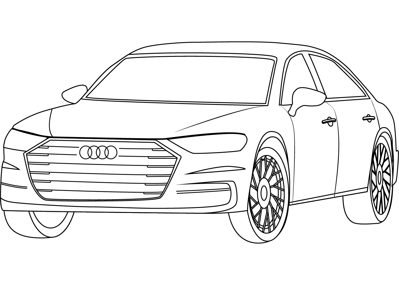 Audi Cars Draw A4 R8 Coloring Pages Colouring Sedan Sports Car Drawing ...