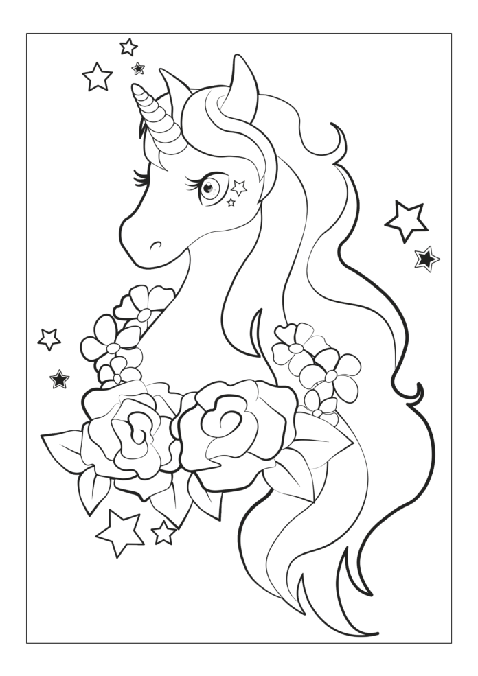 Unicorn coloring book to print and online