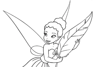 Fairy and leaf picture to print