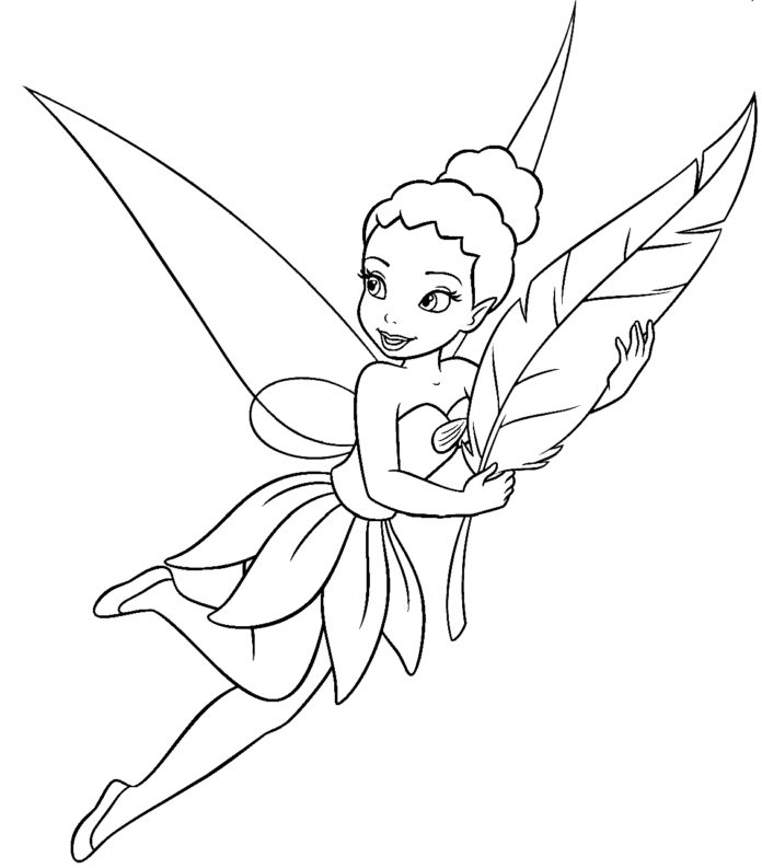 Fairy and leaf picture to print