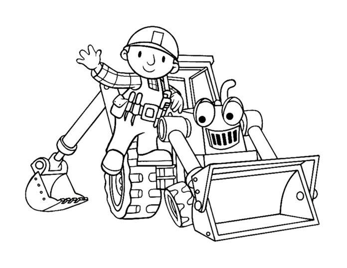 bob the builder and excavator printable picture