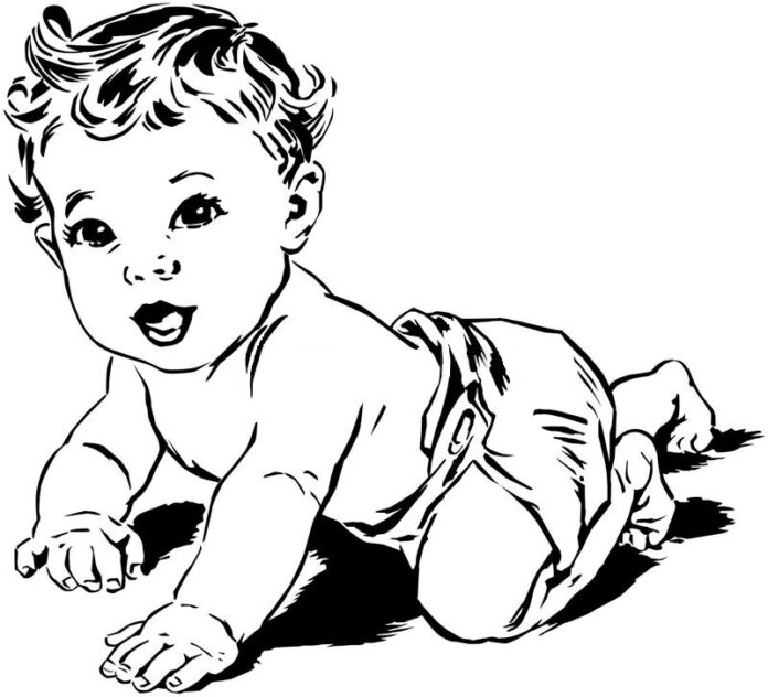 Imagen imprimible de un bebé gateando
