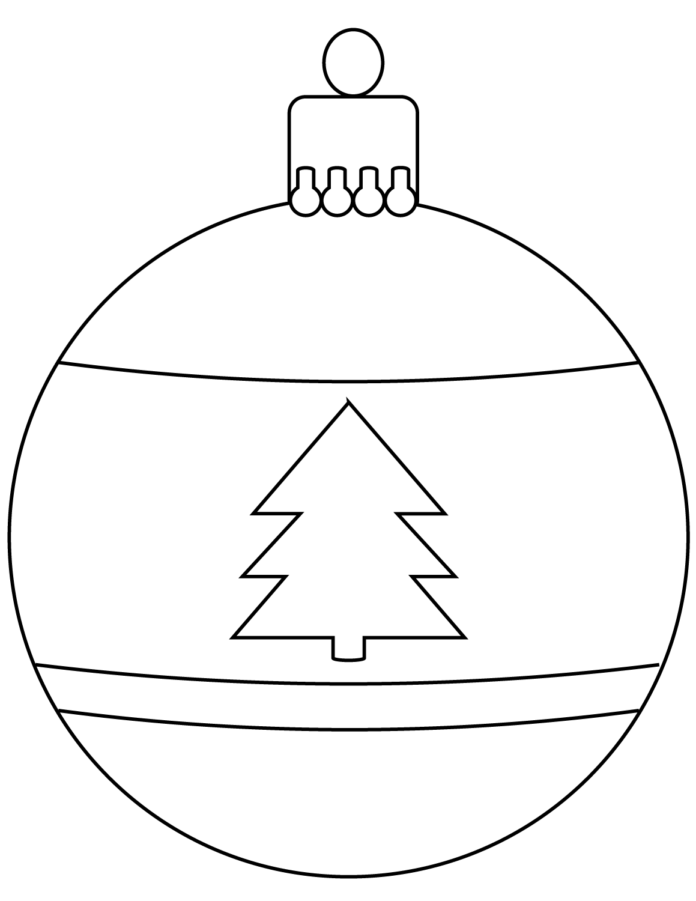 Karácsonyfa csecsebecse nyomtatható kép