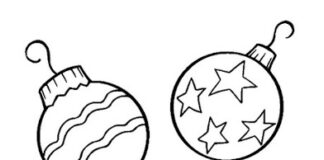 Weihnachtsbaumkugeln in einfachen Mustern Bild zum Ausdrucken