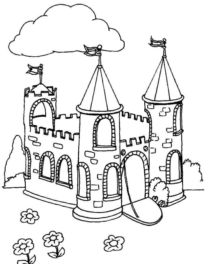 imagem imprimível do castelo dos contos de fadas