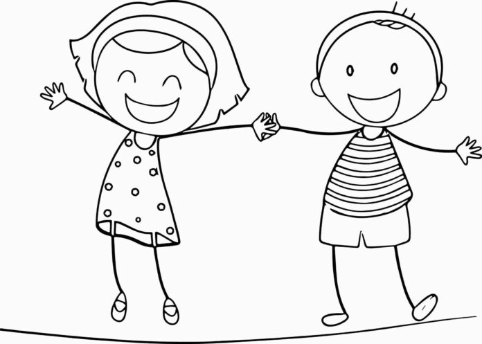 boy and girl coloring pages