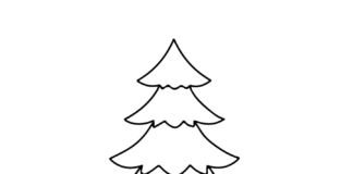 Dipingere gli ornamenti sull'immagine dell'albero di Natale da stampare