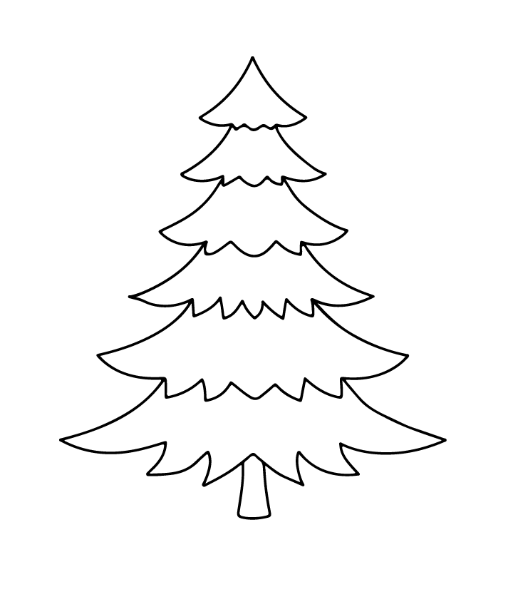 Pinta los adornos en la imagen del árbol de Navidad para imprimir