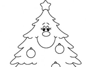 Un'immagine dell'albero di Natale felice da stampare