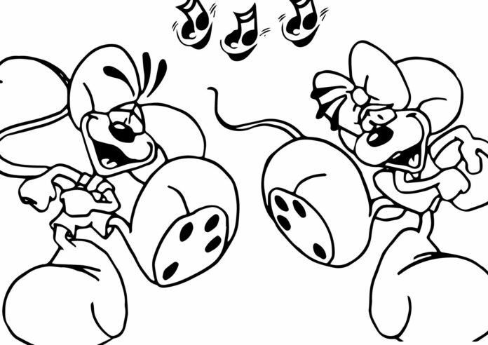 diddl mice dance printable picture