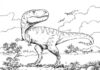 Dinozaur poluje obrazek do drukowania