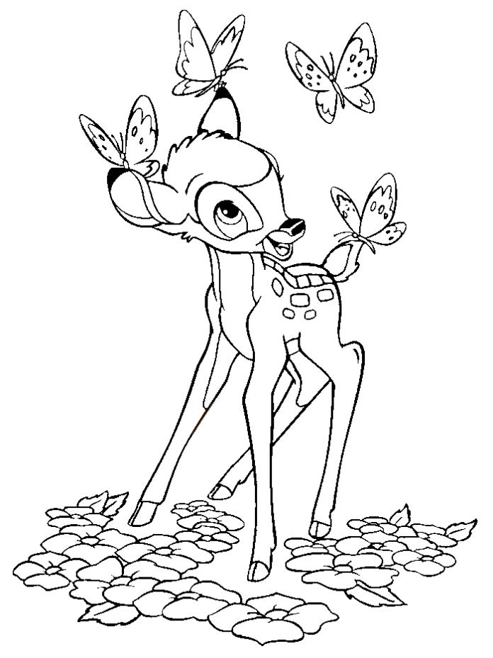 Bambi, a imagem do cervo para imprimir