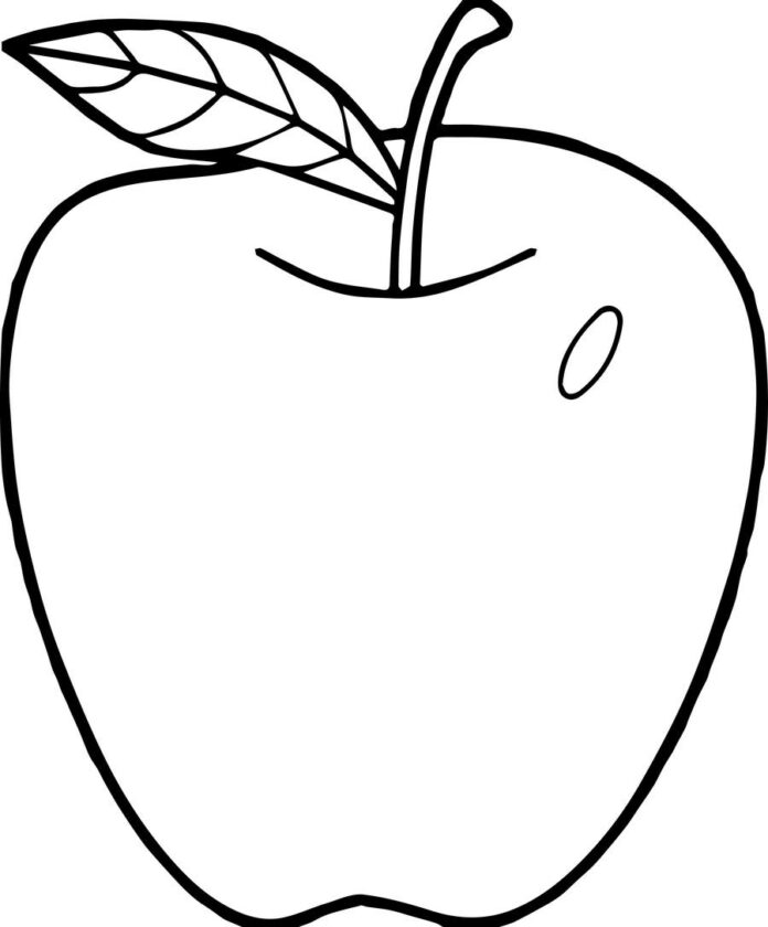 imagen imprimible de una manzana madura