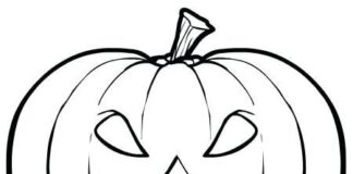 Pumpkin with sharp teeth printable picture