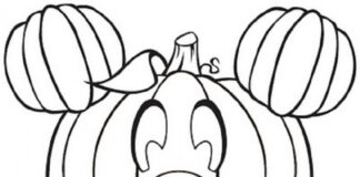 Pumpkin Mickey Mouse picture to print