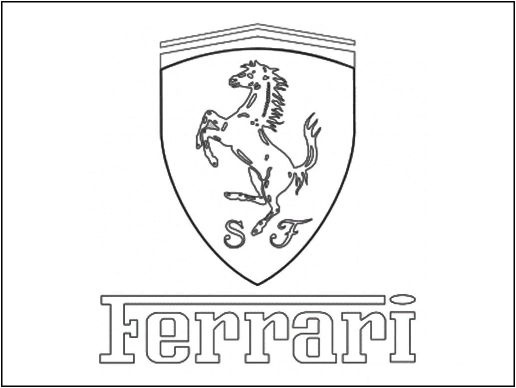Download Kolorowanka Znaczek Ferrari do druku