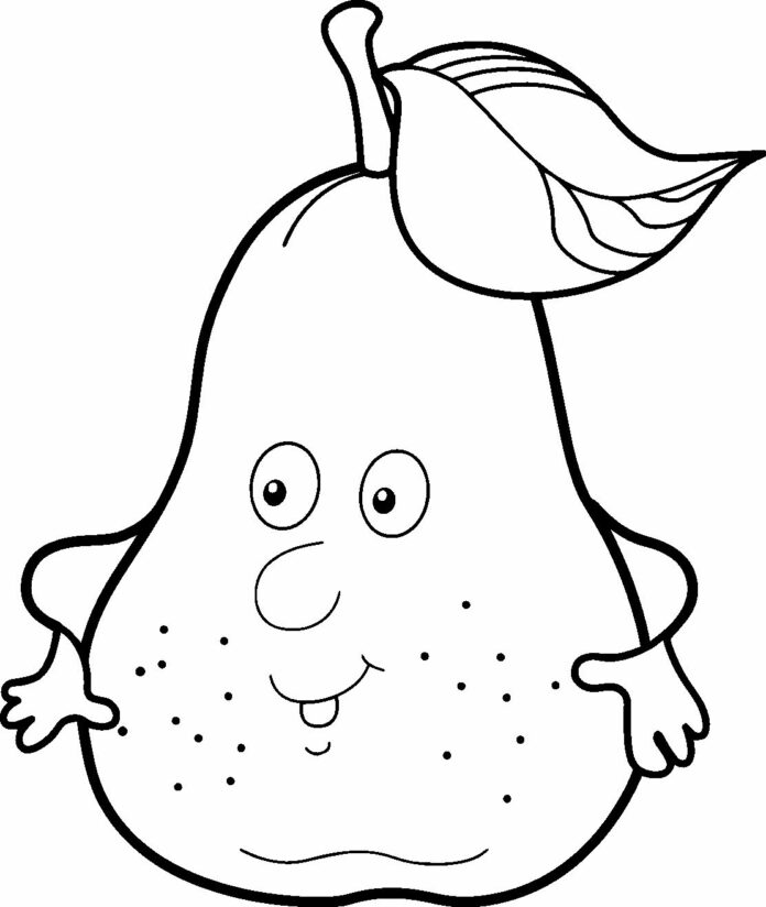 pear for kids printable picture