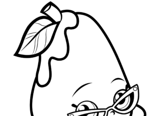 眼鏡をかけた漫画の梨のプリント画像