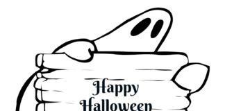 halloween spøgelsesbillede til udskrivning