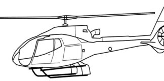 Hubschrauber auf dem Hubschrauberlandeplatz Bild zum Ausdrucken