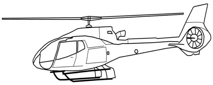 vrtulník na helipadu obrázek k vytištění