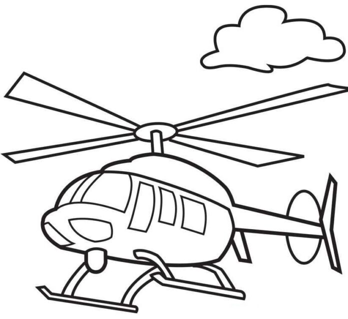 policejní vrtulník obrázek k vytištění