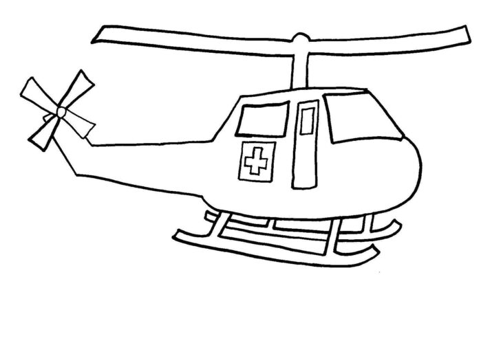 záchranný vrtuľník obrázok na vytlačenie
