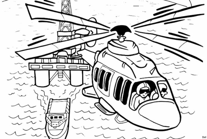 軍用ヘリコプターの印刷用画像