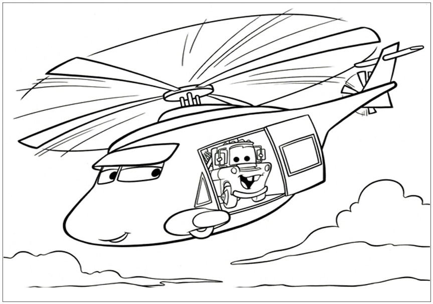 helikopter z bajki auta 2 obrazek do drukowania