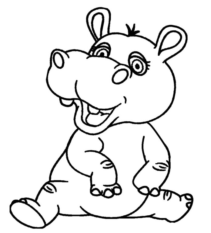 hippopotamus for kids picture to print