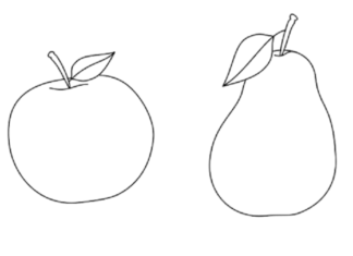 りんごと梨の印刷用画像