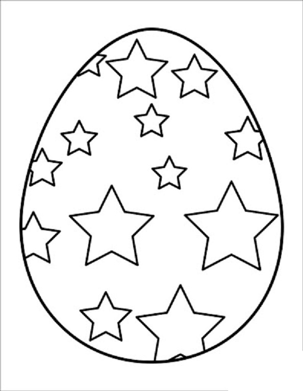 jajko wielkanocne w gwiazdki obrazek do drukowania