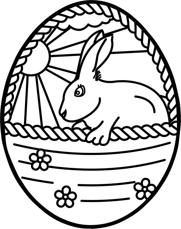 æg med en kanin til udskrivning, billede til udskrivning