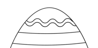 Osterei mit einfachen Mustern Bild zum Ausdrucken