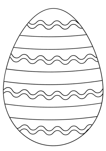 Easter egg in simple patterns picture to print