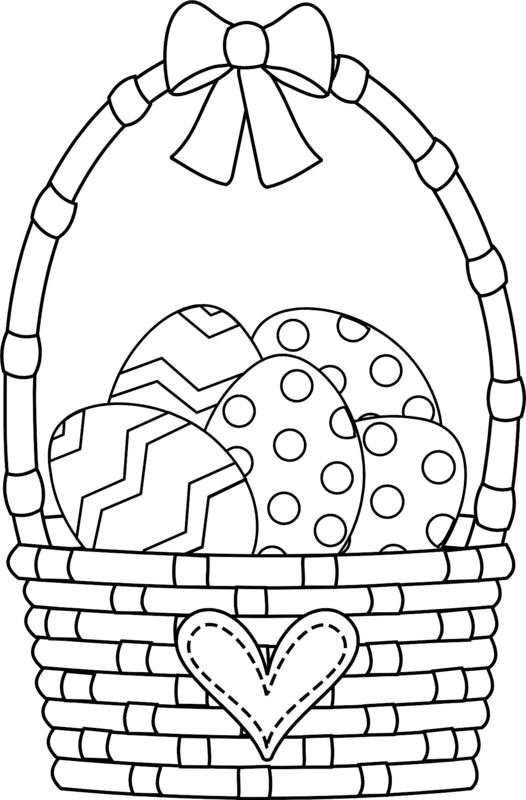 Koszyk wielkanocny z jajkami obrazek do drukowania
