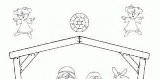 egy betlehemes jelenet az óvodában nyomtatható kép