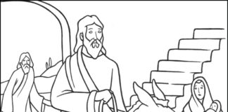 Ježíš jde do Jeruzaléma obrázek k vytištění