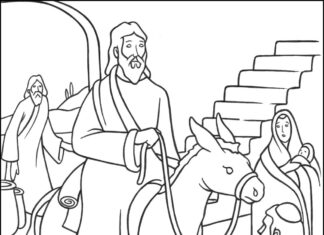 Ježiš ide do Jeruzalema obrázok na vytlačenie