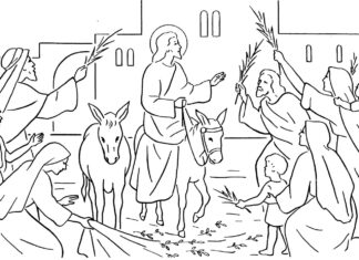 Ježiš na oslovi obrázok na vytlačenie