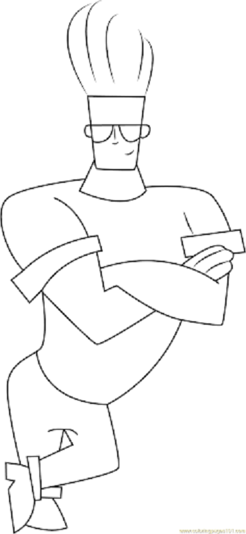 Johnny Bravo karikatúra obrázok na vytlačenie