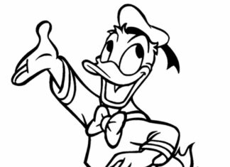 donald duck dall'immagine del cartone animato alla stampa