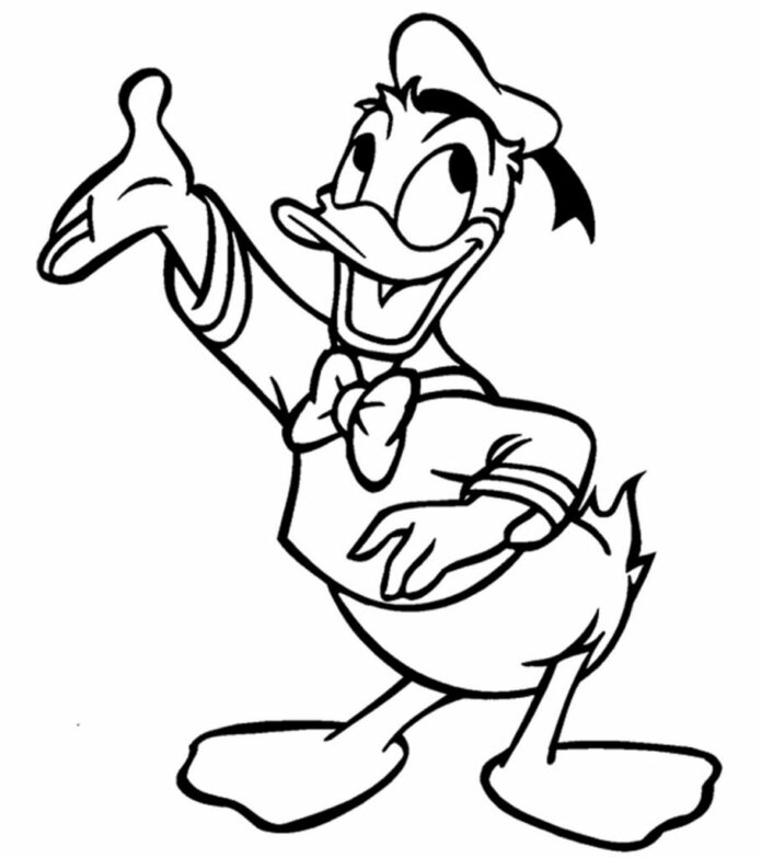 Libro para colorear de dibujos animados del Pato Donald para imprimir y en  línea