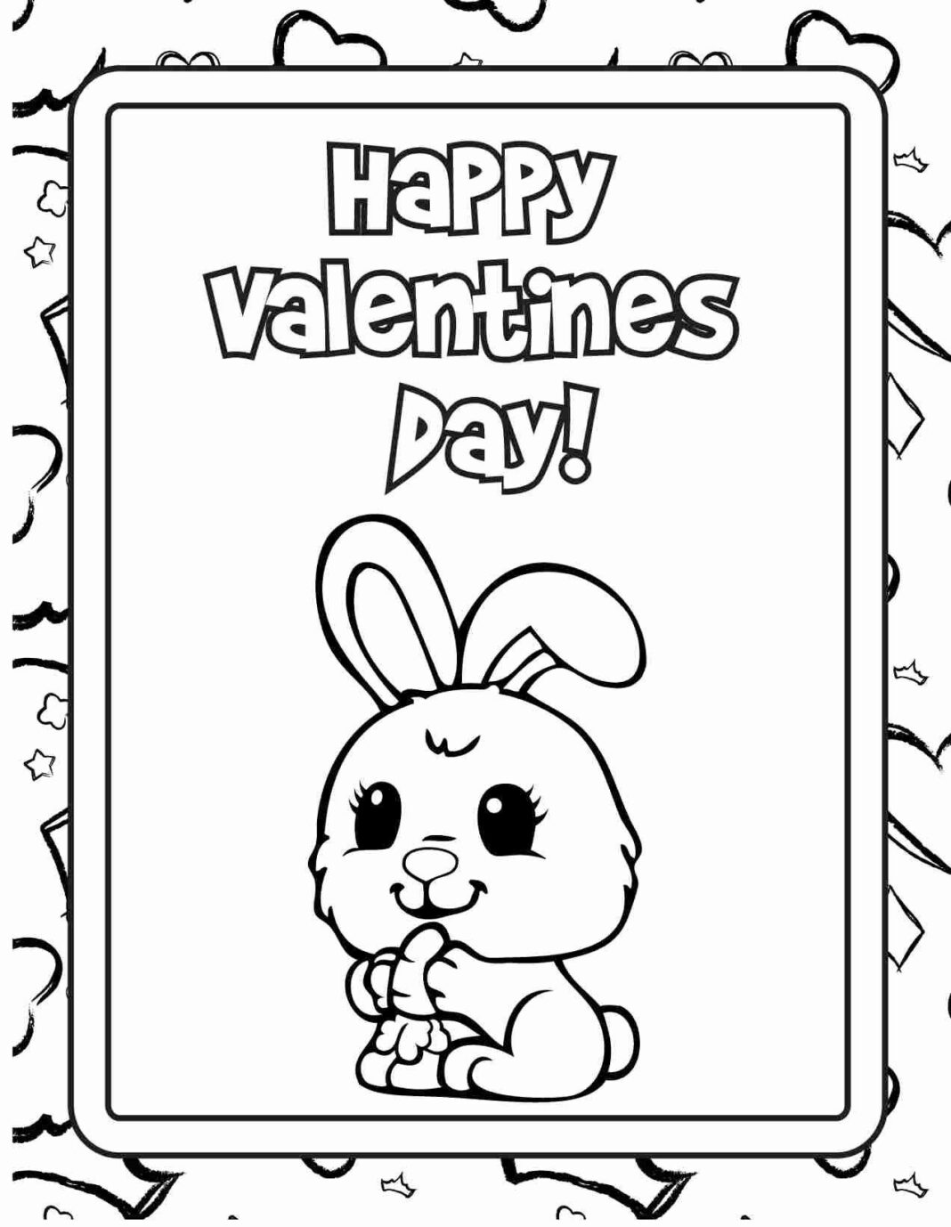 Valentine card with bunny