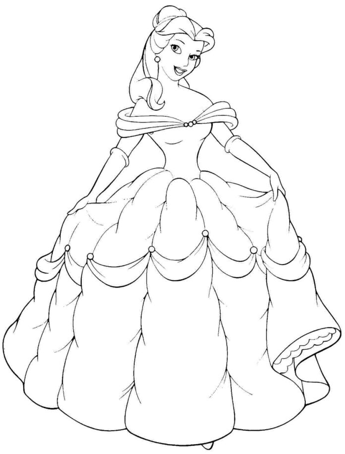 princess belle coloring pages games for girls