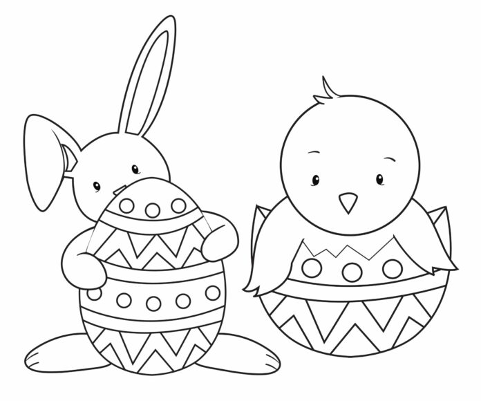 chicken and bunny picture to print