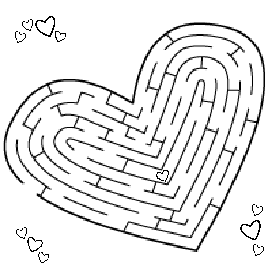 Rakkauden labyrintti tulostettava kuva