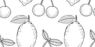 citróny a čerešne obrázok na vytlačenie