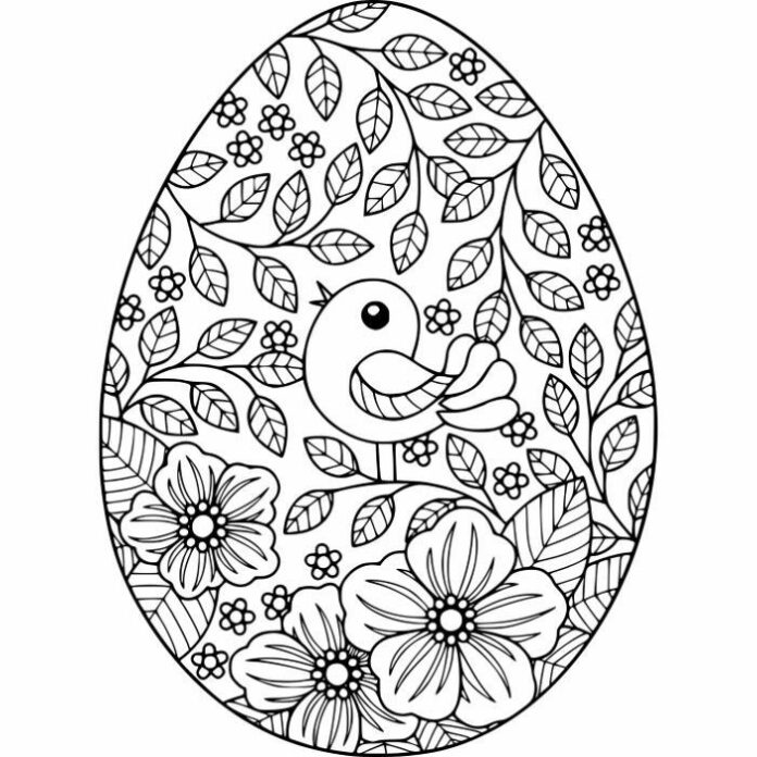 Imagen imprimible del mandala del huevo de Pascua